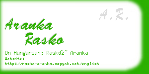 aranka rasko business card